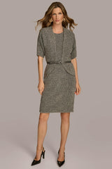 Donna Karan Dresses And Jumpsuits | Women TWO PIECE SWEATER DRESS WITH BELT Tin Heather