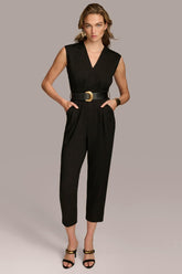 Donna Karan Dresses And Jumpsuits | Women V NECK CROPPED JUMPSUIT Black