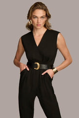 Donna Karan Dresses And Jumpsuits | Women V NECK CROPPED JUMPSUIT Black