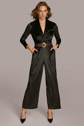 Donna Karan Dresses And Jumpsuits | Women VELVET VNECK JUMPSUIT Black