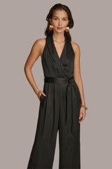Donna Karan Dresses And Jumpsuits | Women VNECK PINSTRIPE JUMPSUIT Black