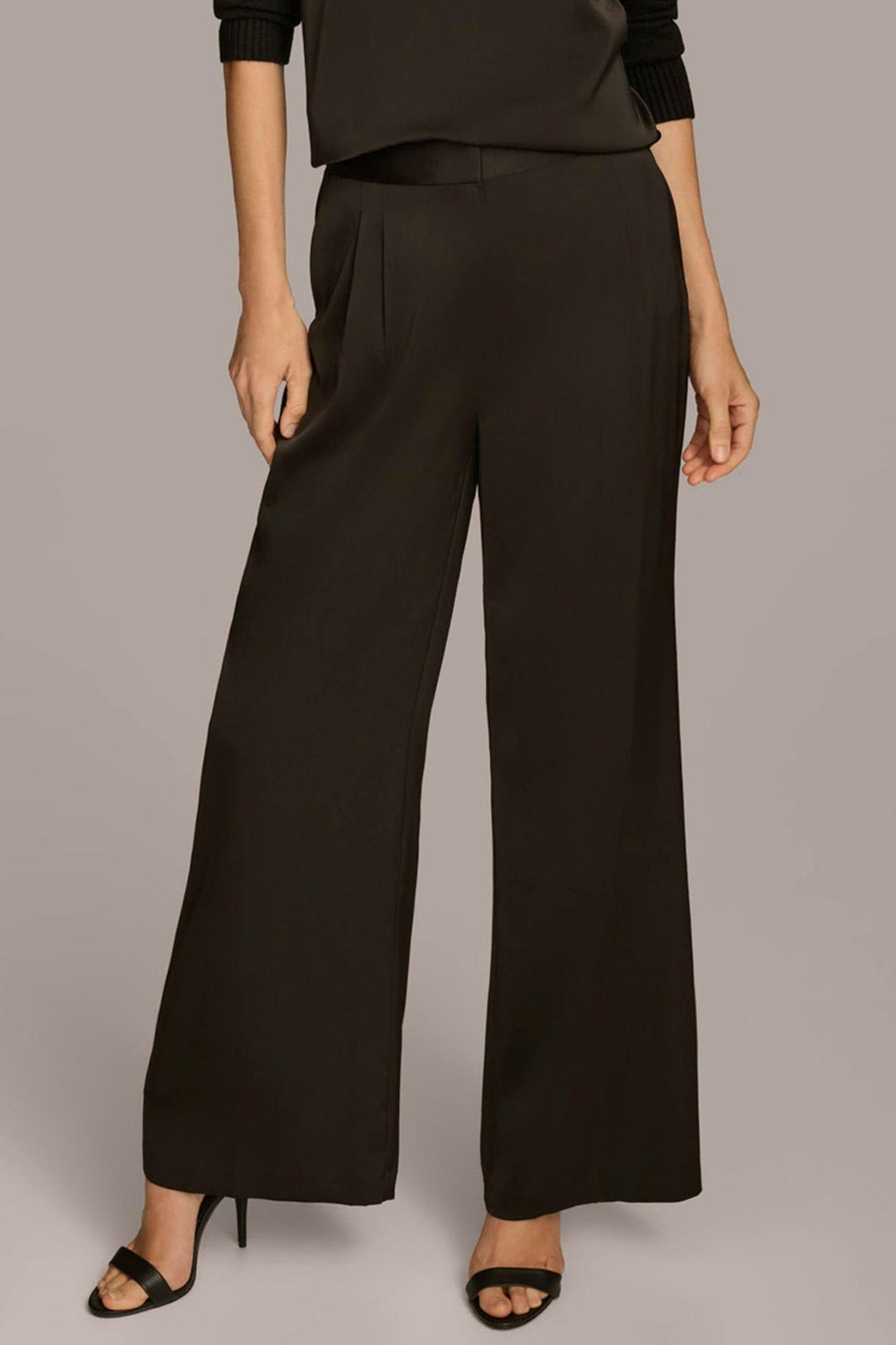 Donna Karan Pants | Women PLEATED WIDE LEG PANT Black
