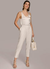 Donna Karan Pants | Women PULL ON TROUSER WITH PLEATS Cream