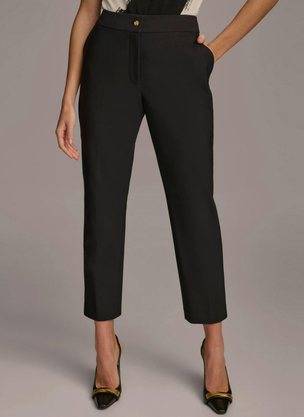 Donna Karan Pants | Women SLIM LEG ANKLE LENGTH PANT Black