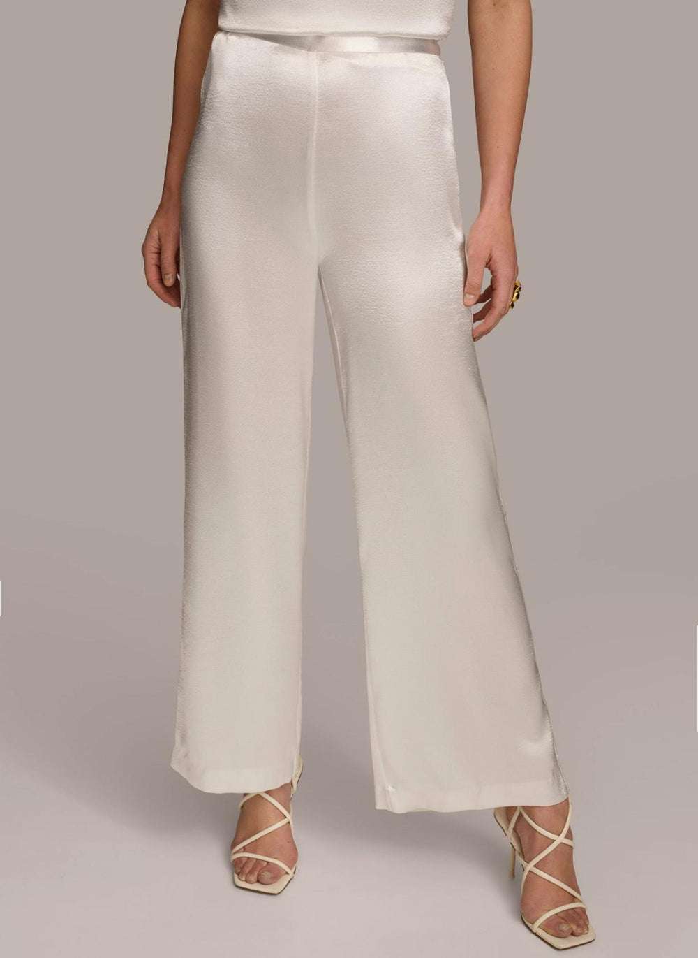 Donna Karan Pants | Women WIDE LEG FLAT FRONT Cream