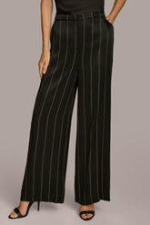 Donna Karan Pants | Women WIDE LEG PINSTRIPE PANT Black