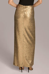 Donna Karan Skirts | Women FRONT KNOT SEQUIN SKIRT Antique Gold