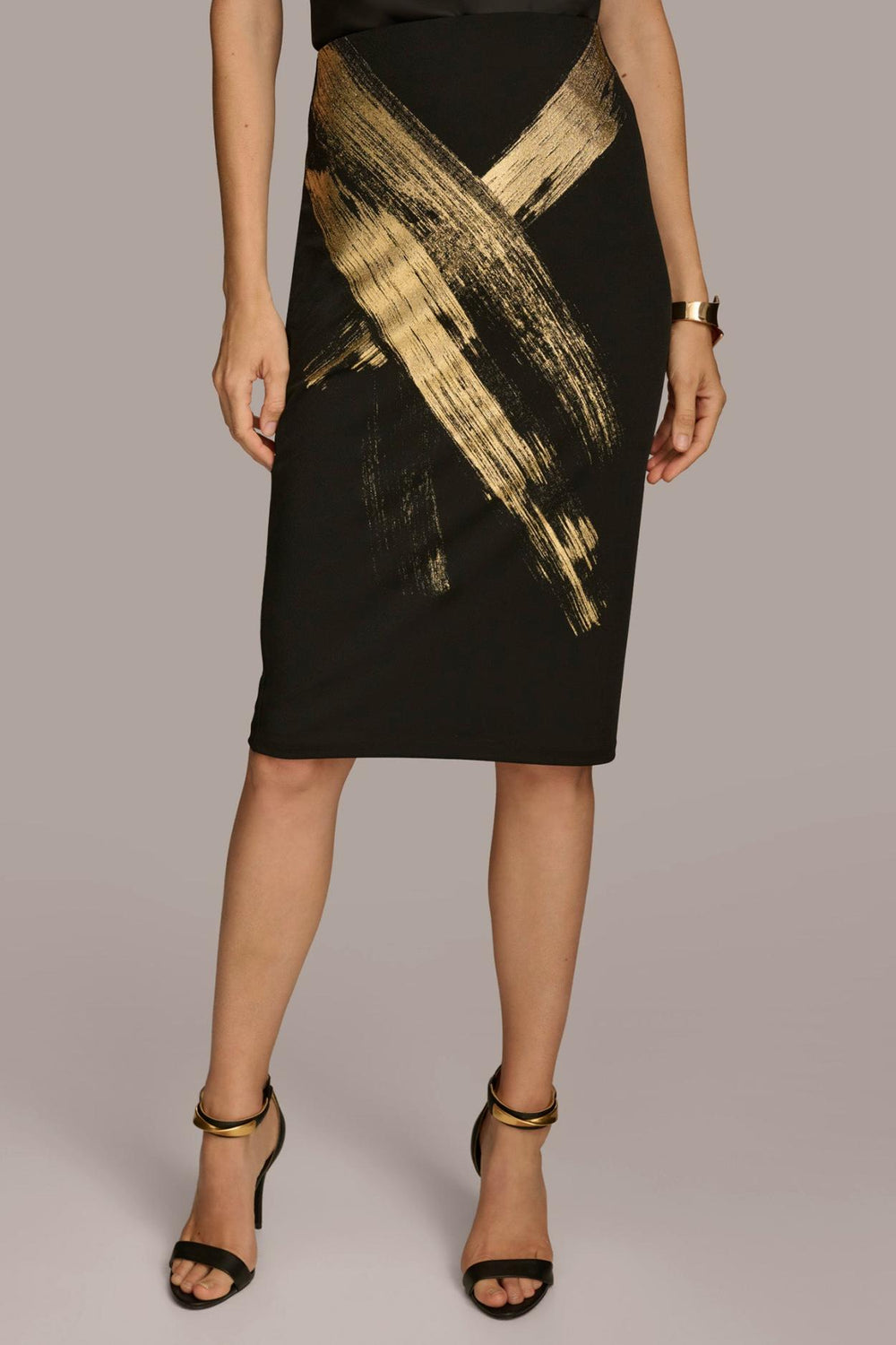 Donna Karan Skirts | Women SKIRT WITH GOLD PAINT PRINT Black