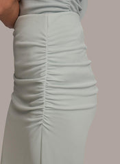 Donna Karan Skirts | Women SLIM RUCHED SIDE SKIRT Blue Frost