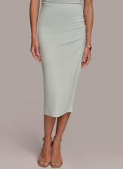 Donna Karan Skirts | Women SLIM RUCHED SIDE SKIRT Blue Frost