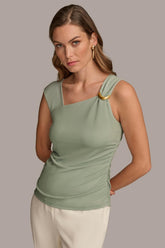 Donna Karan Sweaters And Tops | Women ASYMMETRICAL TOP WITH HARDWARE Pale Jade