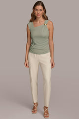 Donna Karan Sweaters And Tops | Women ASYMMETRICAL TOP WITH HARDWARE Pale Jade