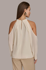Donna Karan Sweaters And Tops | Women COLD SHOULDER TOP Ivory