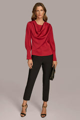 Donna Karan Sweaters And Tops | Women COWL NECK TOP Metropolitan Red