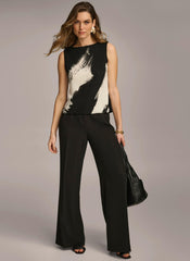 Donna Karan Sweaters And Tops | Women CREW NECK LAYERING KNIT Black/cream