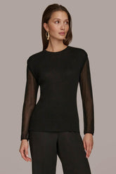 Donna Karan Sweaters And Tops | Women CREW NECK TOP Black