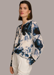 Donna Karan Sweaters And Tops | Women FAUX WRAP BLOUSE Tide/cream