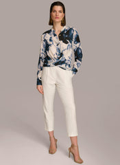 Donna Karan Sweaters And Tops | Women FAUX WRAP BLOUSE Tide/cream