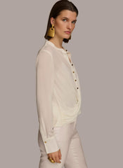 Donna Karan Sweaters And Tops | Women FAUX WRAP TOP Cream