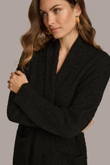 Donna Karan Sweaters And Tops | Women LONG OPEN-FRONT CARDIGAN Black
