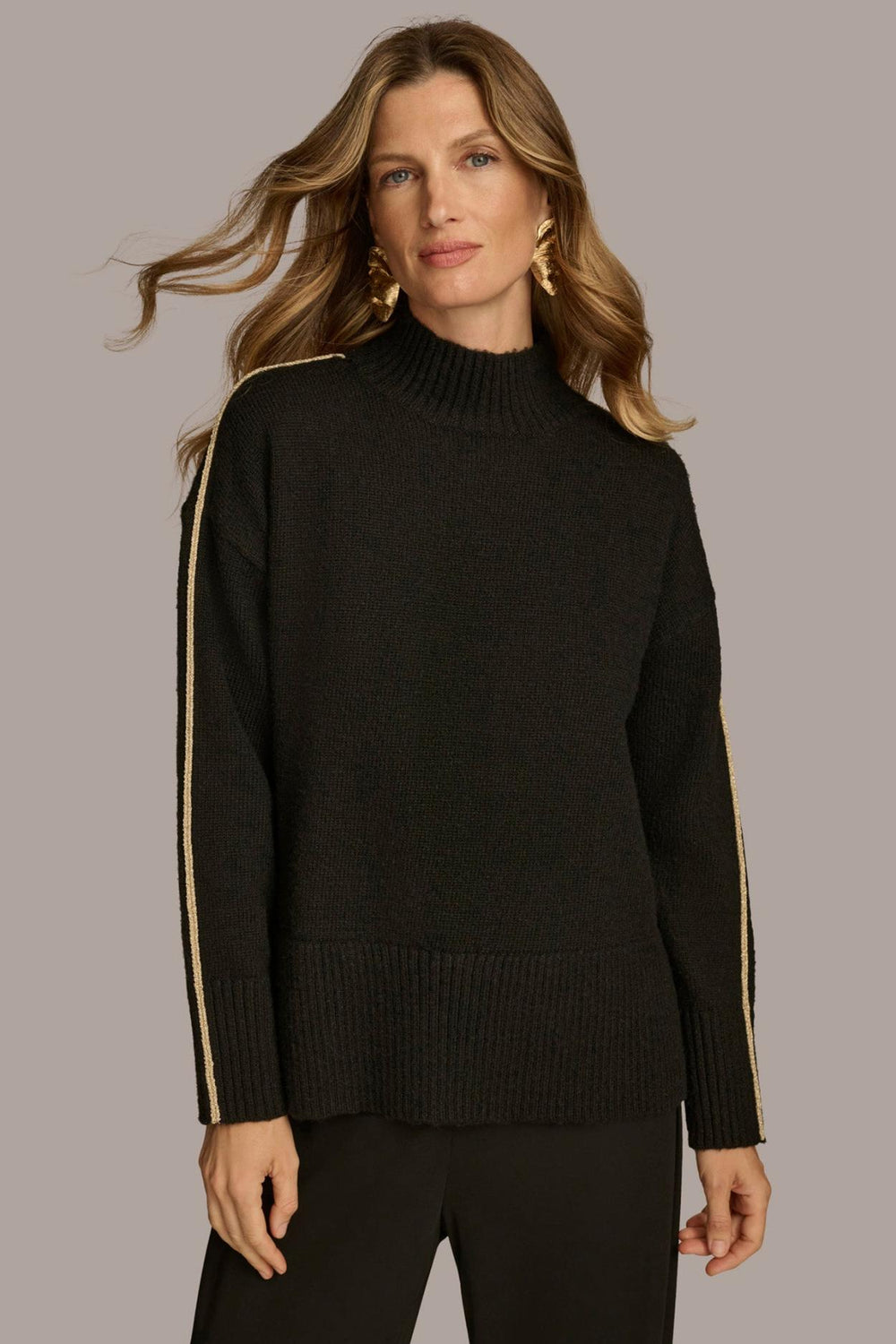 Donna Karan Sweaters And Tops | Women MOCK NECK SWEATER Black
