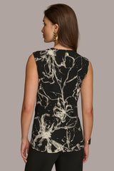 Donna Karan Sweaters And Tops | Women PRINT FAUX WRAP WITH BAR HARDWARE Black