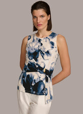 Donna Karan Sweaters And Tops | Women PRINTED WRAP TOP Tide/cream