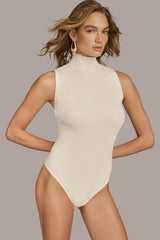 Donna Karan Sweaters And Tops | Women RIB MOCK NECK BODYSUIT Ivory
