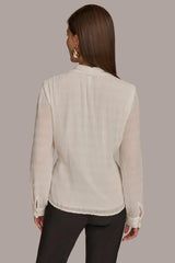 Donna Karan Sweaters And Tops | Women RIPPLE FAUX WRAP BLOUSE Ivory