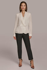 Donna Karan Sweaters And Tops | Women RIPPLE FAUX WRAP BLOUSE Ivory