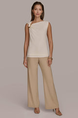 Donna Karan Sweaters And Tops | Women SHOULDER TWIST HARDWARE TOP Ivory