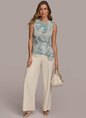 Donna Karan Sweaters And Tops | Women SIDE DRAPE GATHERED WITH HARDWARE TOP Frost Combo