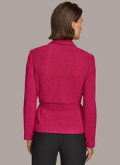 Donna Karan Sweaters And Tops | Women TEXTURE BELTED WRAP JACKET Cactus Flower