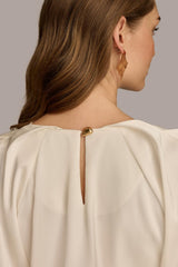 Donna Karan Sweaters And Tops | Women TOP WITH CHAIN HARDWARE Ivory