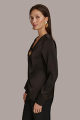 Donna Karan Sweaters And Tops | Women TOP WITH KEYHOLE HARDWARE Black
