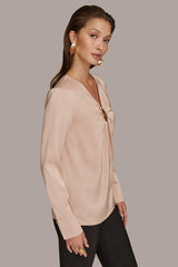 Donna Karan Sweaters And Tops | Women TOP WITH KEYHOLE HARDWARE Snow Petal