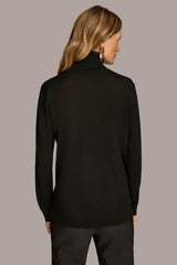 Donna Karan Sweaters And Tops | Women TURTLE NECK HIGH LOW TOP Black