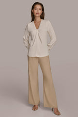 Donna Karan Sweaters And Tops | Women TWIST NECK BLOUSE Ivory