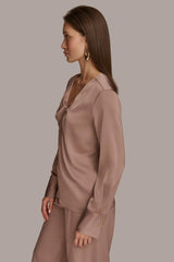 Donna Karan Sweaters And Tops | Women TWIST NECK BLOUSE Mink