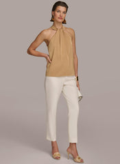Donna Karan Sweaters And Tops | Women TWIST NECK HALTER TOP Fawn