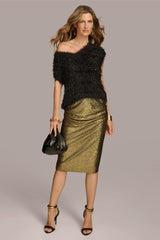 Donna Karan Sweaters And Tops | Women V-NECK EYELASH TOP Black