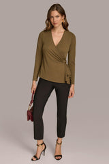 Donna Karan Sweaters And Tops | Women V NECK TOP WITH HARDWARE Beech
