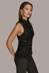 Donna Karan Sweaters And Tops | Women VELVET BURNOUT TOP Black