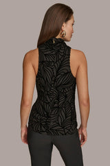 Donna Karan Sweaters And Tops | Women VELVET BURNOUT TOP Black