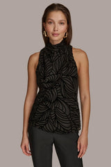 Donna Karan Sweaters And Tops | Women VELVET BURNOUT TOP Black