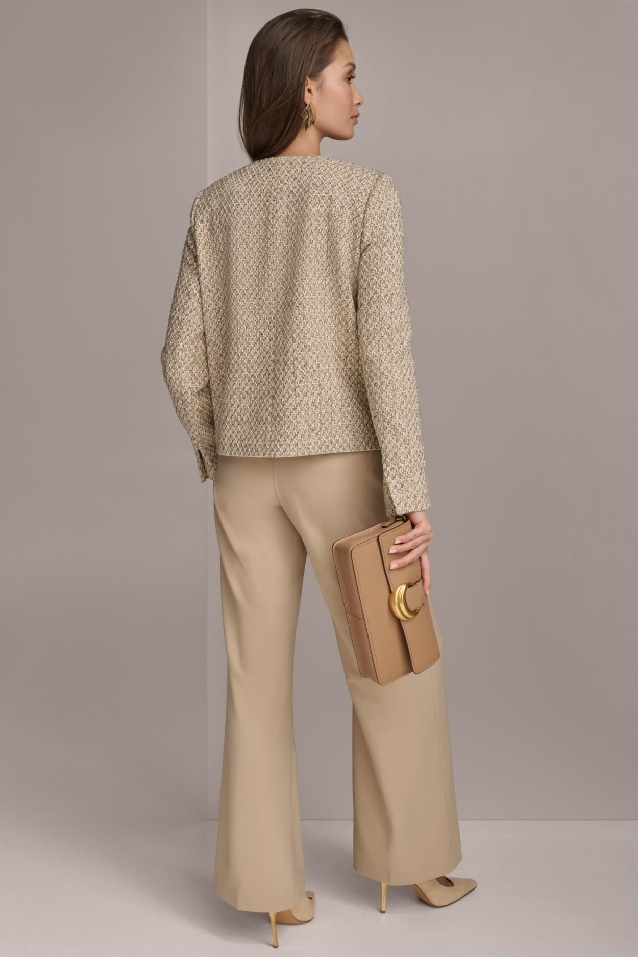 Donna Karan Blazers | Women BUTTON JACKET Ivory/gold