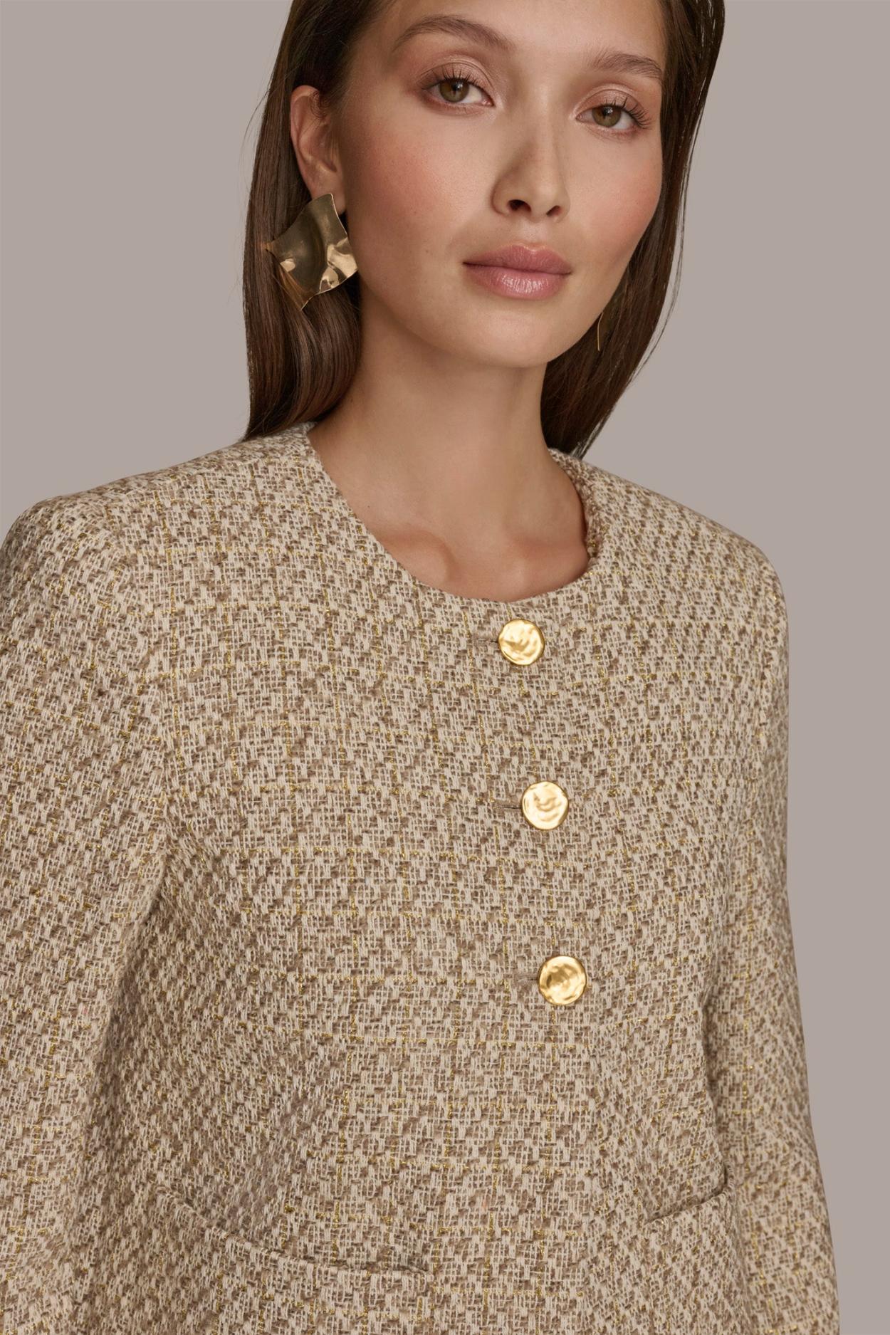 Donna Karan Blazers | Women BUTTON JACKET Ivory/gold