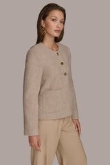 Donna Karan Blazers | Women BUTTON JACKET WITH POCKETS Beige