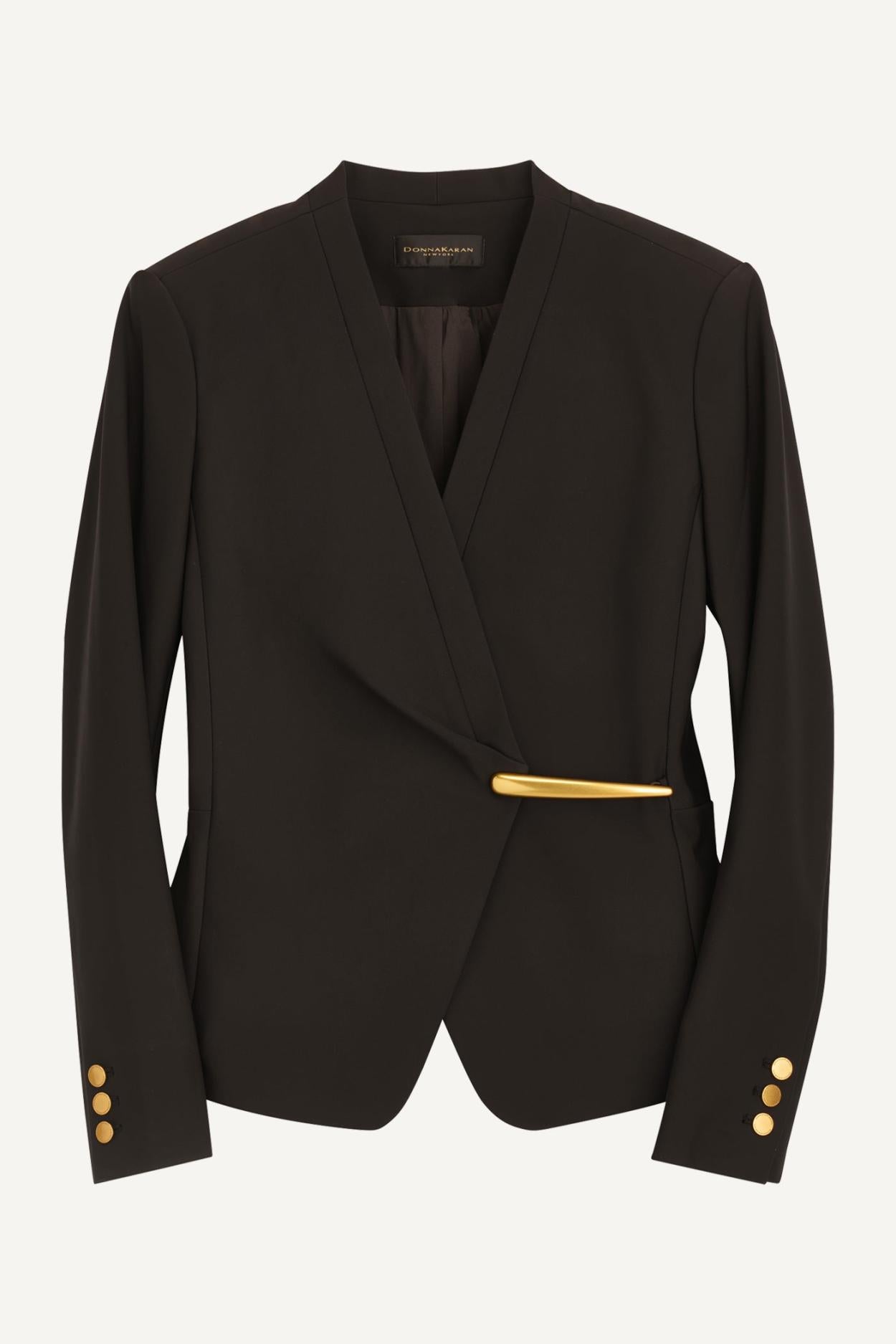 Donna Karan Blazers | Women COLLARLESS WRAP BLAZER Black