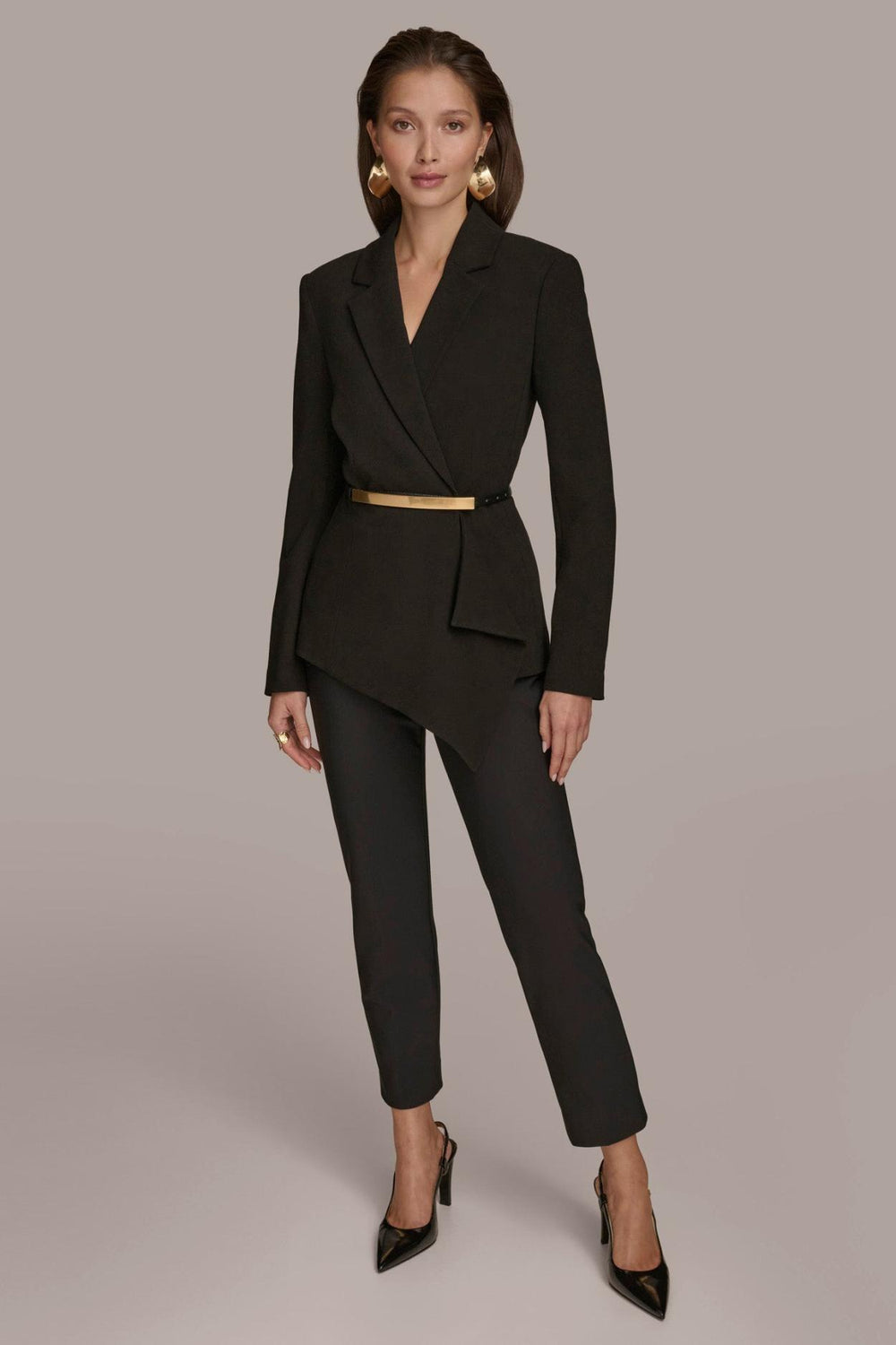 Donna Karan Blazers | Women JACKET WITH BAR BELT Black